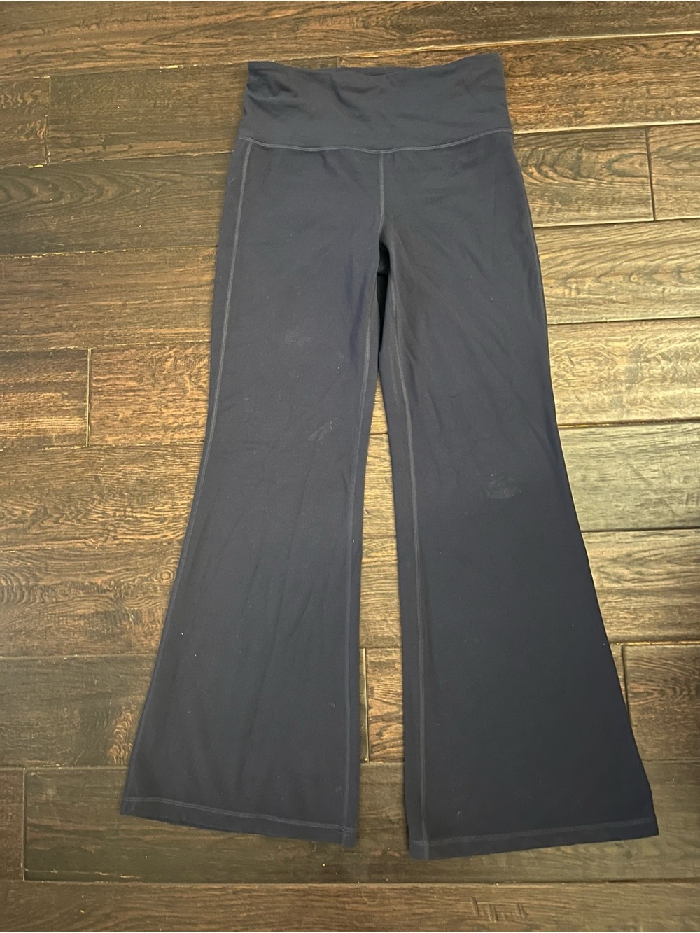 Athleta Elation High Rise Wide Leg Pant Navy Blue Size MP